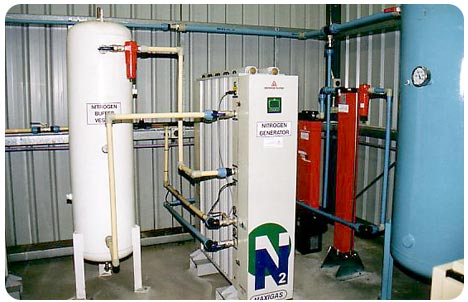 Nitrogen pipe system supplied using Gas-Pro